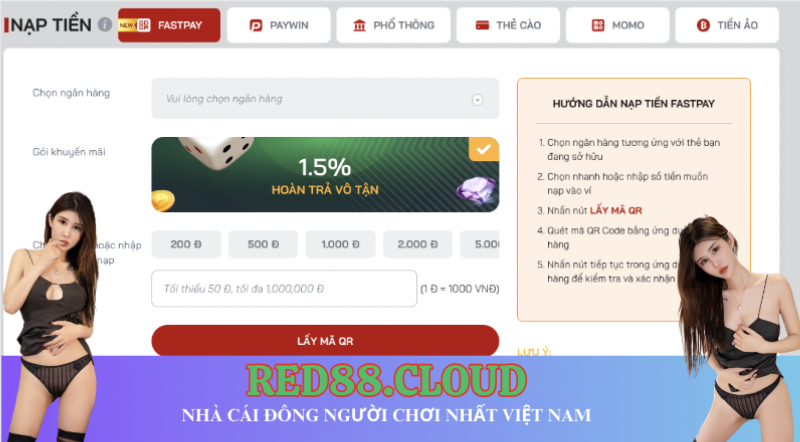 Hướng dẫn nạp tiền Red88